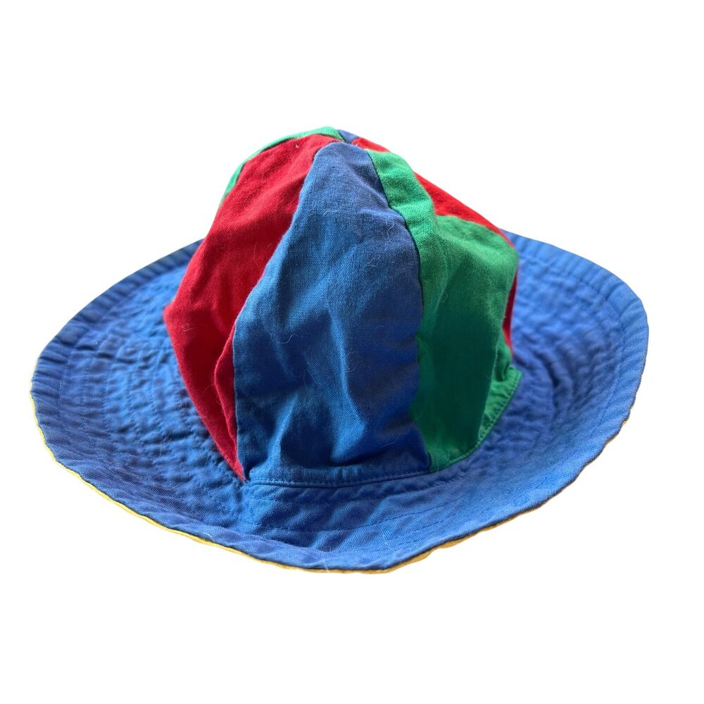 Vintage 90s HANNA ANDERSSON Sun Swim Bucket Hat primary color block cotton